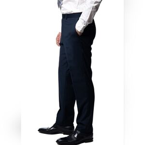 Fine Stripped, Navy Angelo Rossi Textured Gray Fabric Slacks Size 40x37